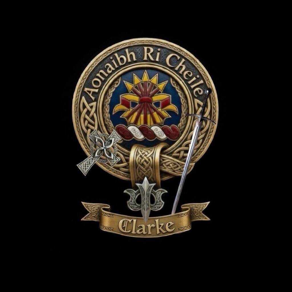 Clarke Family Crest - Aonaibh Ri Cheile