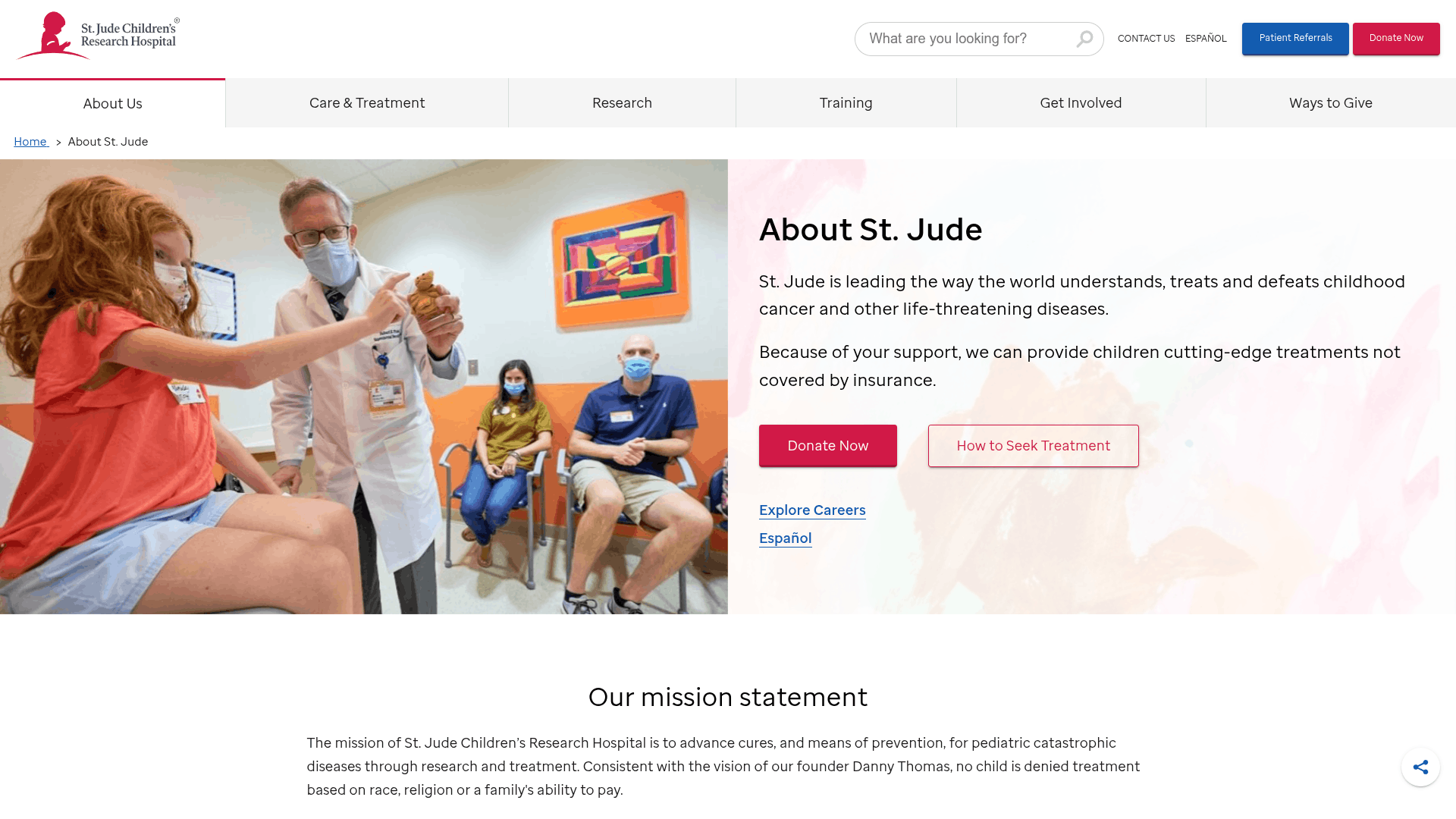 St. Jude Children's Research Hospital Website